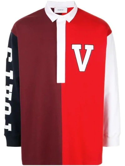 Ports V Poloshirt Mit Logo In Red