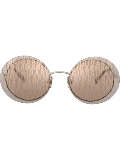 Giorgio Armani Round Frame Sunglasses In Brown