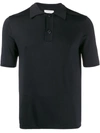 Sandro Fine Stretch-knit Polo Shirt In Navy Blue