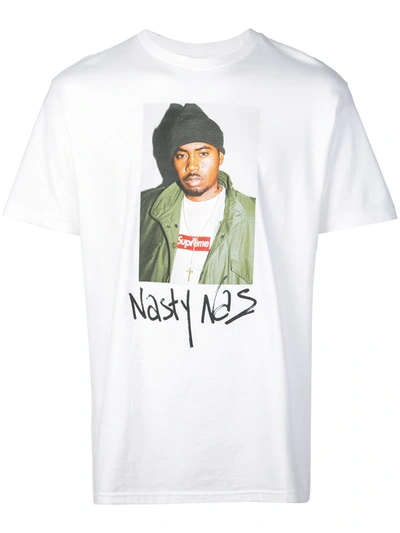 Supreme Nasty Nas Print T-shirt In White