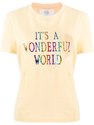 Alberta Ferretti Slogan Print T-shirt In Yellow