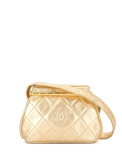 Pre-owned Chanel 1990 Quilted Shoulder Bag In Gold