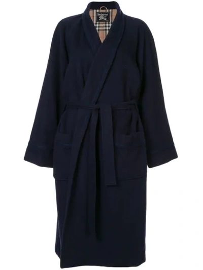 Burberry Robe-style Tie-waist Coat - Blue