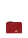 Gucci Gg Marmont Card Holder In Red