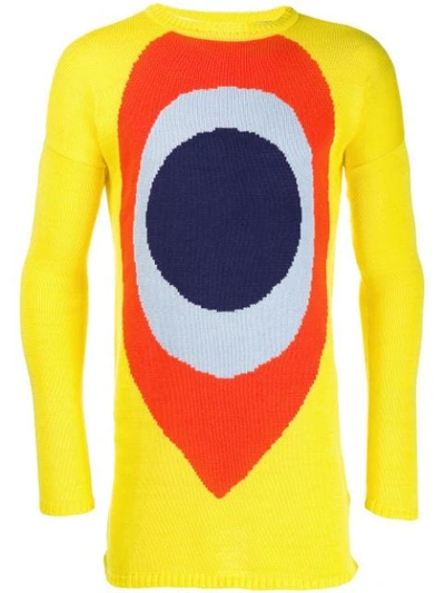 Pre-owned Walter Van Beirendonck 1994/95's Les Peintures L'espace L'art Block Colour Jumper In Yellow