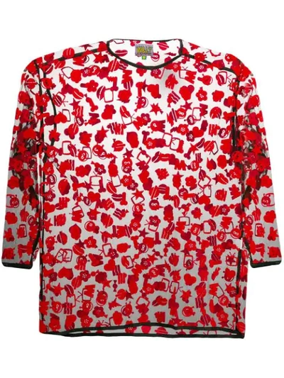 Pre-owned Walter Van Beirendonck 1995/96's Paradise Pleasure Productions Sheer T-shirt In Red