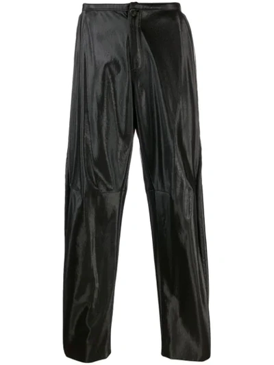 Pre-owned Walter Van Beirendonck 2009/10's Glow Faux Leather Trousers In Black
