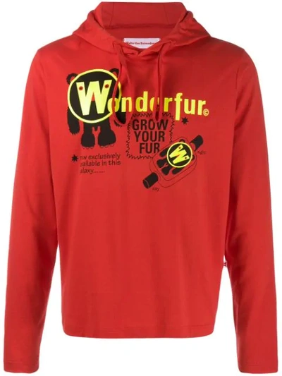 Pre-owned Walter Van Beirendonck Wonder抽绳系带连帽衫 In Red