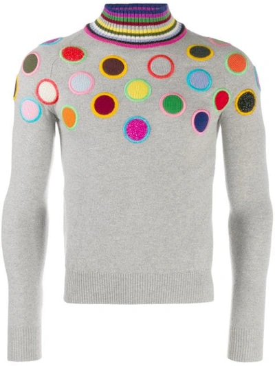 Pre-owned Walter Van Beirendonck 2010/11's Take A W-ride Circle Embroidery Jumper In Grey