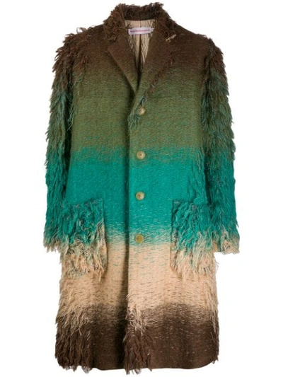 Pre-owned Walter Van Beirendonck 2011/12's Hand On Heart Degradé Coat In Green