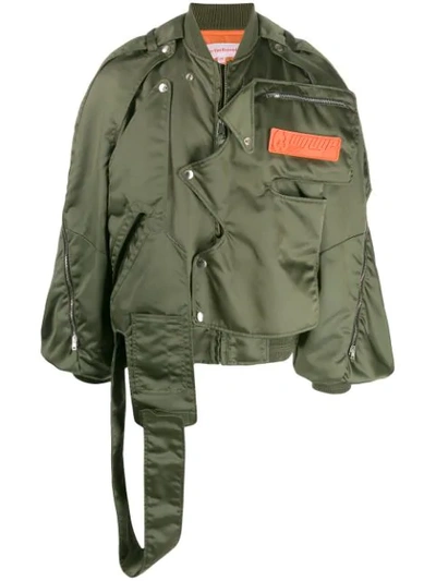 Pre-owned Walter Van Beirendonck 2018's Owls Wisper Deconstructed Bomber In Green