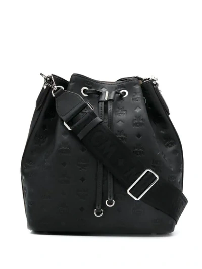 Mcm Essential Drawstring Bucket Bag In Bk Black