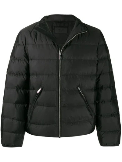 Prada Hooded Padded Jacket In Black