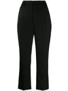 Prada Flared Cropped Trousers In Black