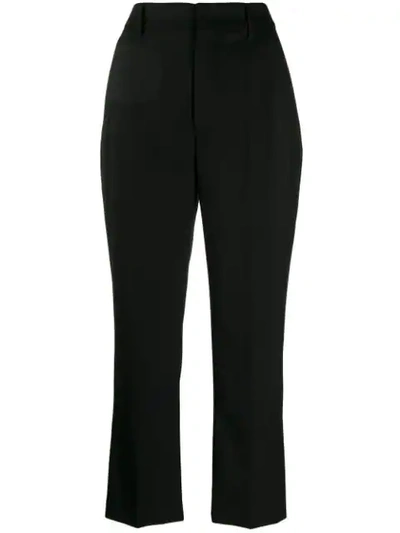 Prada Flared Cropped Trousers In Black