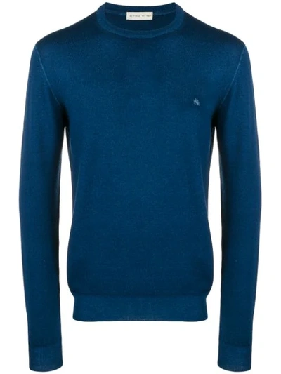 Etro Knitted Sweatshirt In Blue