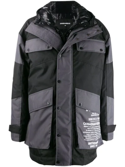 Dsquared2 Arctic Parka Coat In Grey