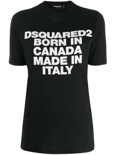 Dsquared2 Born In Canada Black Cotton T-shirt