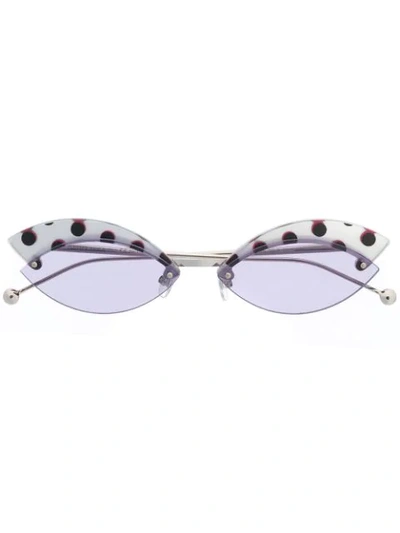 Fendi Polka-dot Cat Eye Sunglasses In Purple