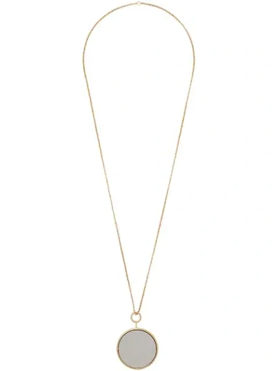 Jw Anderson Mirror Pendant Long Necklace In Gold