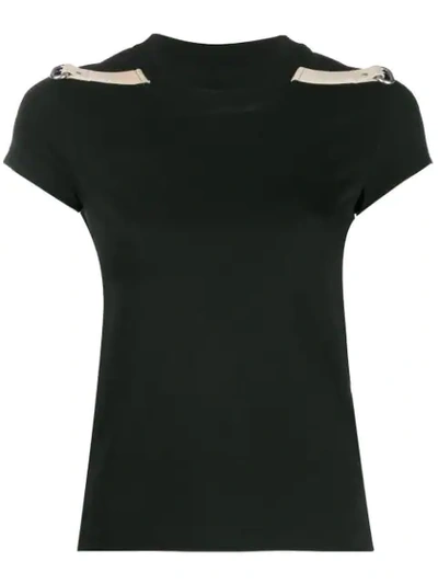Rick Owens Epaulette T-shirt In Black