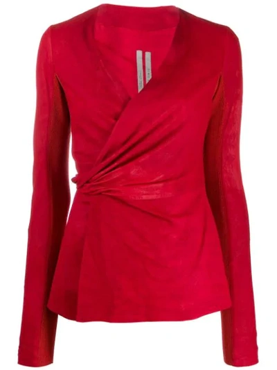 Rick Owens Fitted Wrap Jacket In Red