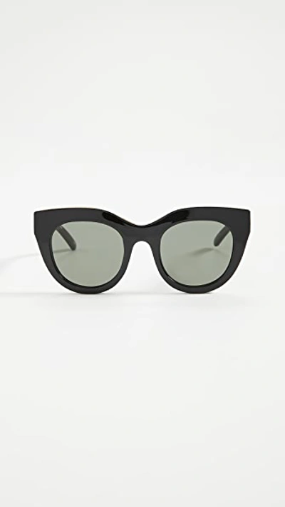 Le Specs Air Heart Sunglasses In Black Gold/khaki Mono