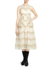 Simone Rocha Sleeveless Smocked A-line Dress In Nude Gold