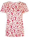Proenza Schouler Painted Dot Cinched Short Sleeve T-shirt In Red
