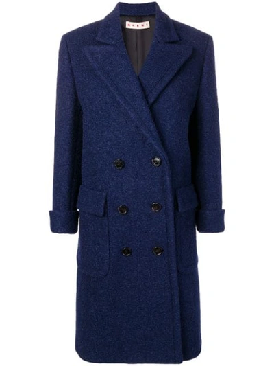 Marni Long Pea Coat In 00b81 Light Navy