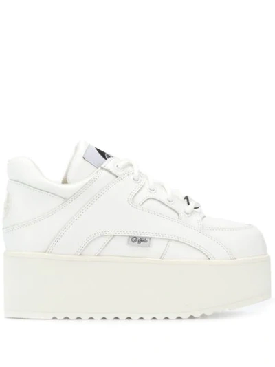 Buffalo Tower Platform Sneakers In White