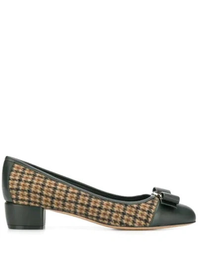 Ferragamo Women's Vara Low-heel Pumps In Brown