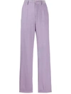 Forte Forte Velvet Tailored Slacks In Purple