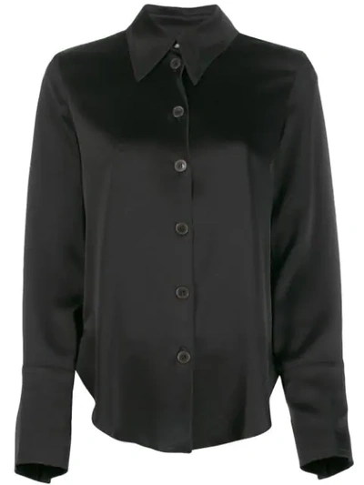 Nanushka Satin Shirt In Black