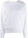 Thom Browne Back Tricolour Stripe Sweatshirt In White