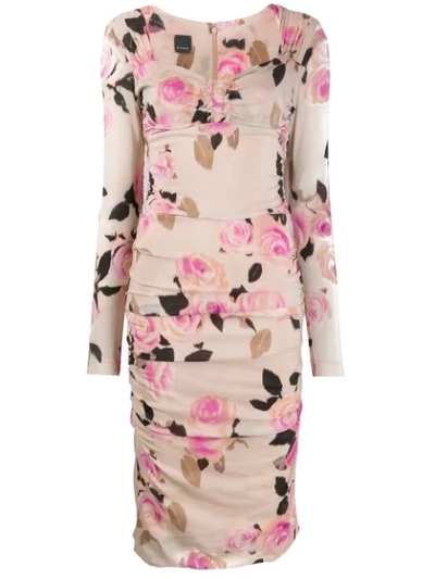 Pinko Kleid Mit Blumen-print In Neutrals