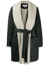 Loewe Shearling Lining Belted Coat In 1100 Black