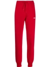 Msgm Logo Sweat Pants In Red