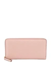 Maison Margiela Four-stitch Logo Zip-around Wallet In Pink