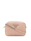 Prada Diagramme Quilted Crossbody Bag In Pink