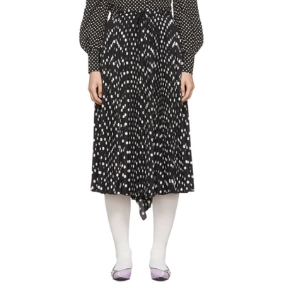 Marc Jacobs The Polka Dot Pleated Skirt In Black White