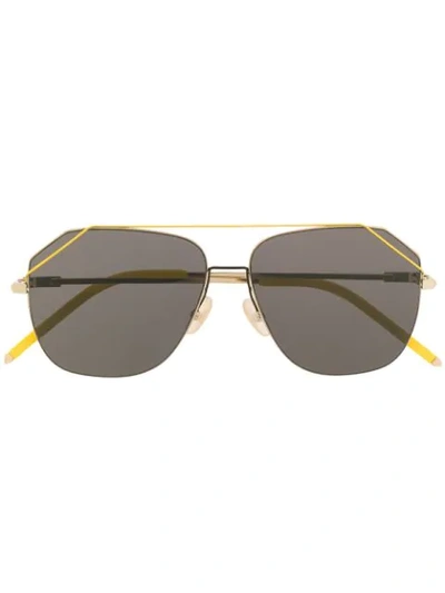 Fendi Brown Aviator Sunglasses Ff M0043/s 001q 58 In Yellow