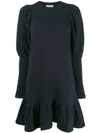 Ulla Johnson Puff Sleeve Knitted Dress In Blue