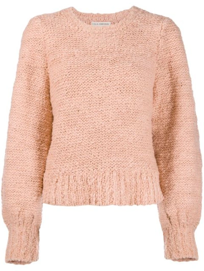 Ulla Johnson Bouclé Balloon Sleeve Jumper In Pink