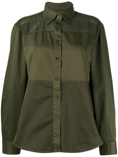 Diesel Sheer Panel Shirt In Green