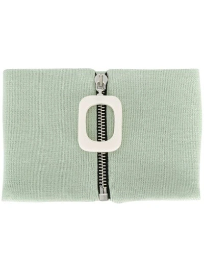 Jw Anderson Zipped Neckband In Green