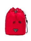 Prada Bucket Clutch Bag In Red