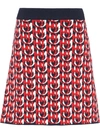 Miu Miu Knitted Logo Skirt - Blue In F0124