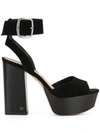 Sam Edelman 'rain' Ankle Strap Suede Platform Sandals In Black