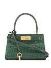Tory Burch Lee Radziwill Embossed Small Satchel In Green Calfskin In 348 Norwood